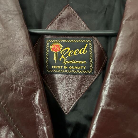 Vintage 1970's Reed Sportswear Leather Jacket Mens 40 Rust Brown- Fight Club - Picture 4 of 4